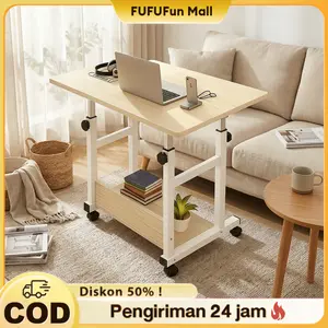 FUFU Meja Laptop Portable Lipat Adjustable dengan Roda, Meja Serbaguna Estetik Minimalis Viral 2025, Praktis & Mudah Dipindahkan, Cocok untuk Rumah & Kantor