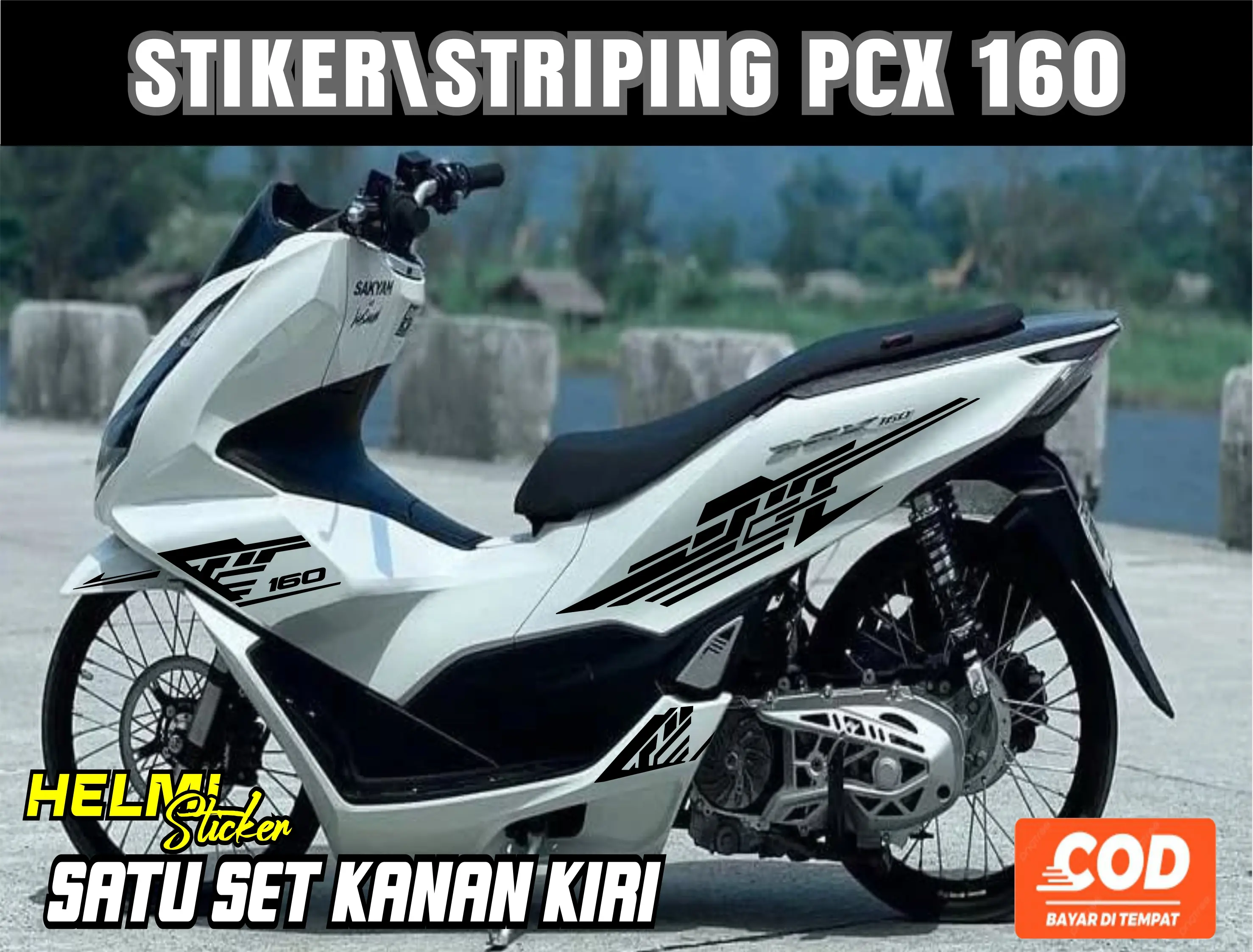STRIPING CUTTING STICKER HONDA PCX 160 LIS VARIASI STIKER Motorcycle