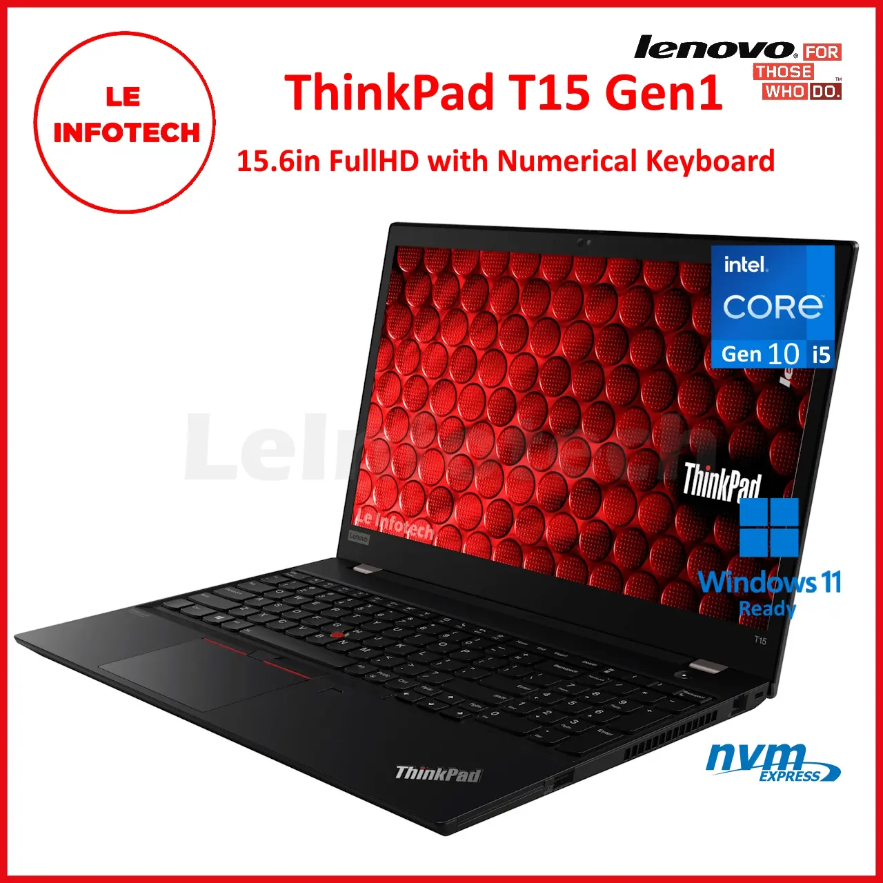 Lenovo ThinkPad T15 Gen1 15.6”/ T14 Gen1 14" Laptop Intel Core i7/i5 RAM 8/16/24/40GB 512GB/1TB NVMe HDMI USB-C ThunderBolt-3 WebCam RJ45 W11Pro Used 30 Days Warranty - LeInfotech