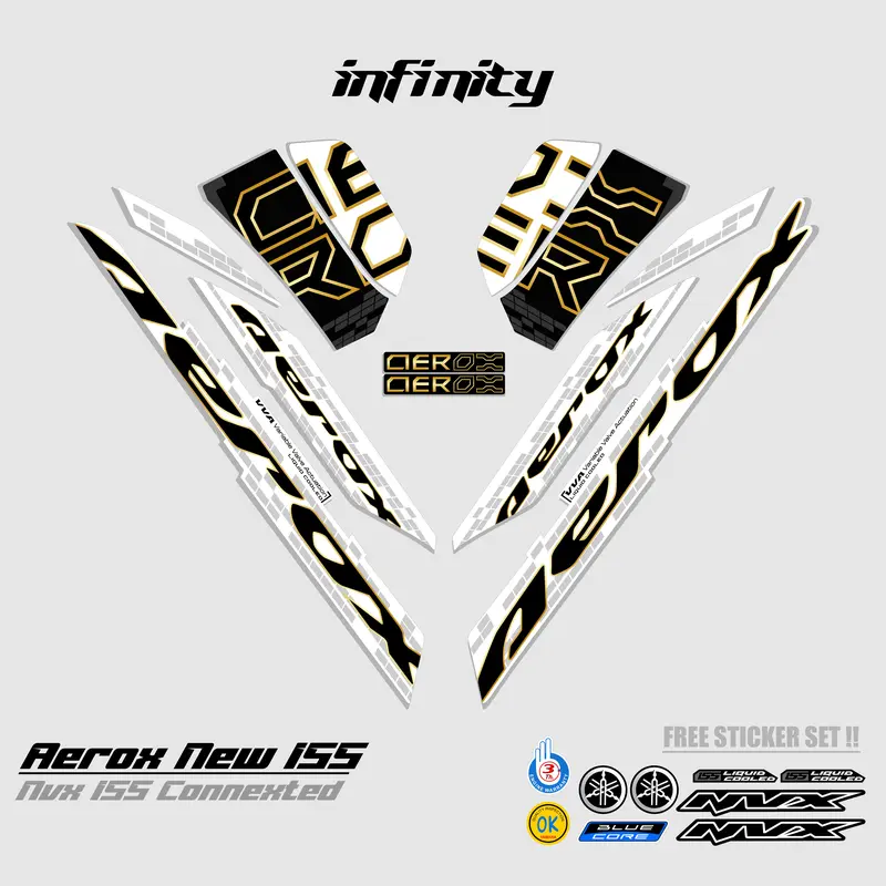 STRIPING AEROX 155 NEW CONNECTED MOTIF 57 / COMBO COLOR / DASAR HITAM / STIKER AEROX 155 CONNECTED / STICKER AEROX 155 CONNECTED / SETIKER / STIPING AEROX 155 CONNECTED / LIST / POLET/ VARIASI / NVX / STICKER AEROX 155 CONNECTED / STOCK DECAL 0