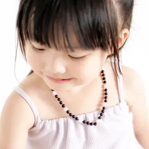 Amber Buddy | JN86 Kalung Anak Baltic Amber Kombinasi Morganite. 38 cm Junior