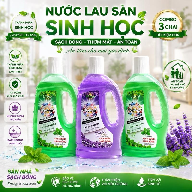 Nước Lau Sàn Sinh Học bản PLUS nâng cấp - Mùi Bạc Hà/Oải Hương, Tiêu Diệt Vi Khuẩn, Lành Tính Cho Da Trẻ Nhỏ Làm Sạch