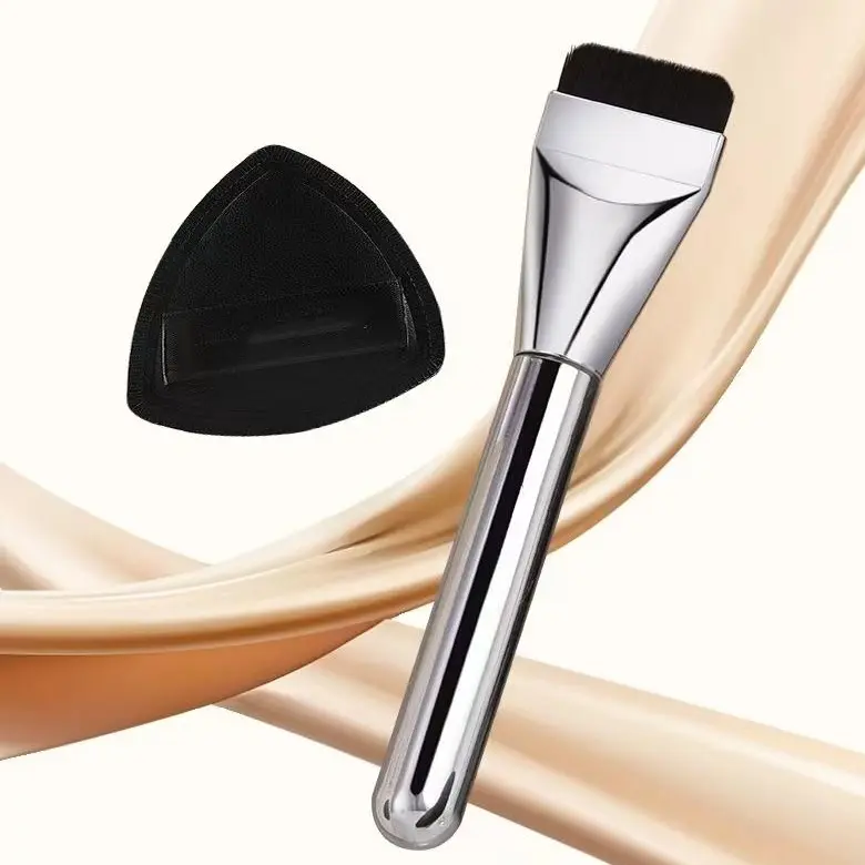 Kuas Foundation Premium Ultra Tipis - Kuas Rias Datar Bedak Cair Profesional untuk Wajah Mulus