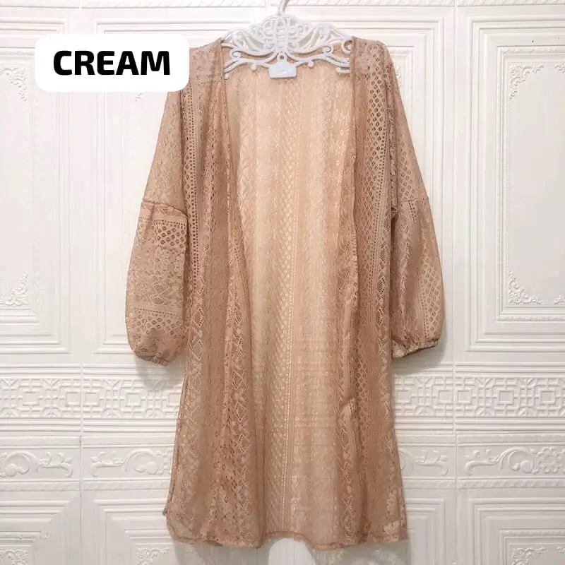 Diskon Cardigan Brukat Lengan Balon