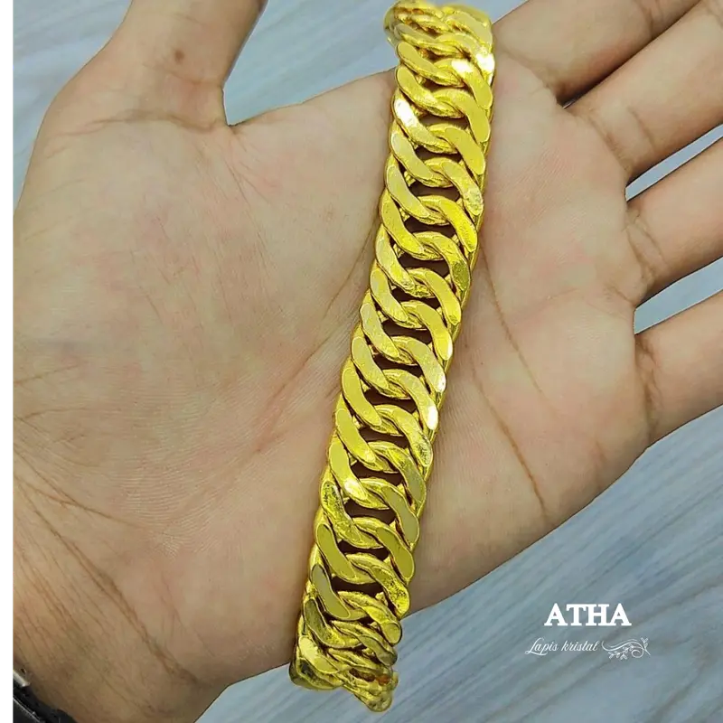 Gelang Lapis Kristal Atha Motif Lipan Model Susun Double gelang tangan wanita Emas Perhiasan Bracelets 6