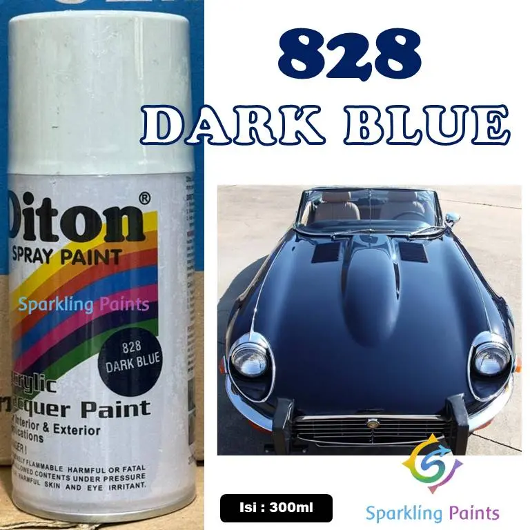 Pilox Diton Dark Blue 828 300ml Warna Biru Gelap Tua Kehitaman Pekat Kilap Mengkilap Glossy Sepeda Motor Mobil 300cc 0