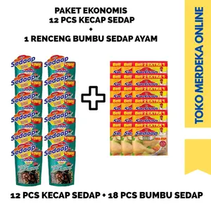 PAKET HEMAT 12 PCS KECAP SEDAP DAN 1 RENTENG BUMBU KALDU SEDAP 18 PCS