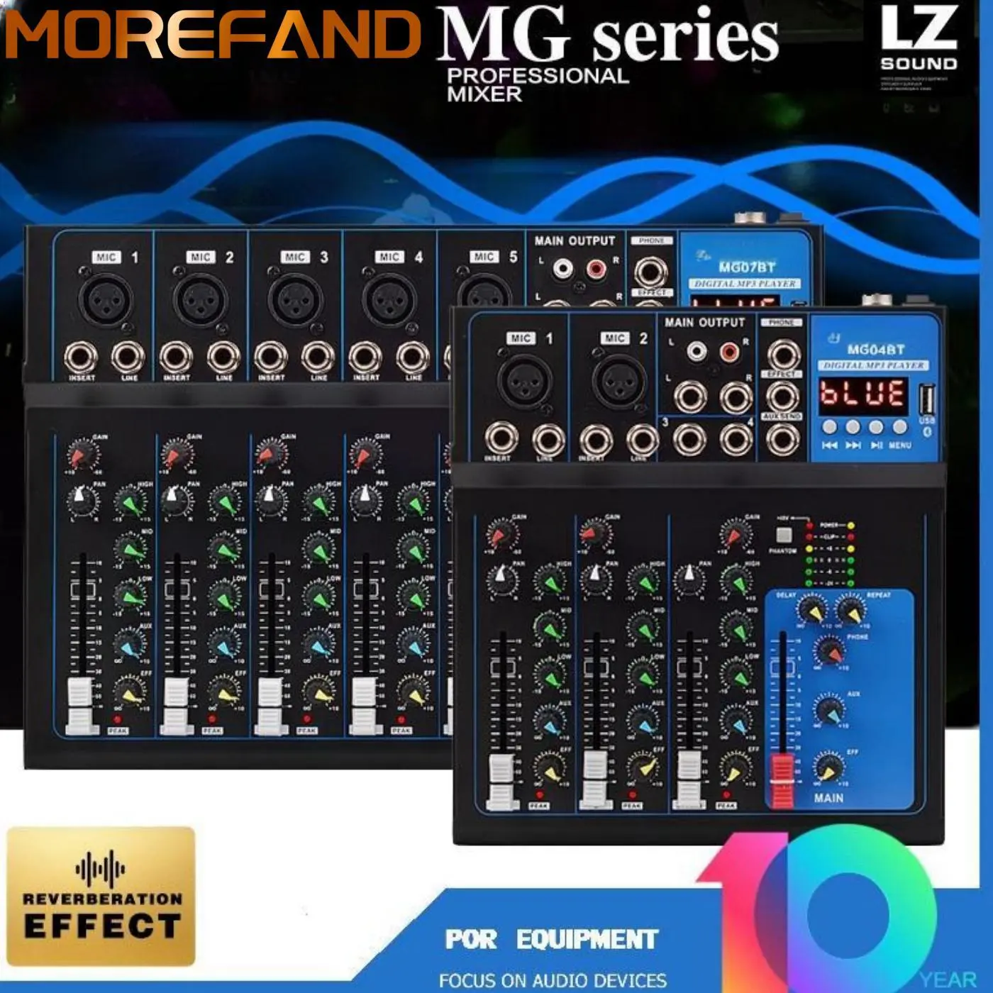 Yamaha USB 7 Saluran Console Pencampuran Bunyi dengan Mixer Rekod Bluetooth untuk KTV Stage Amplifier Audio Compact Plug Smartphone Recording Wireless Bass Subwoofer mixer  4 channel