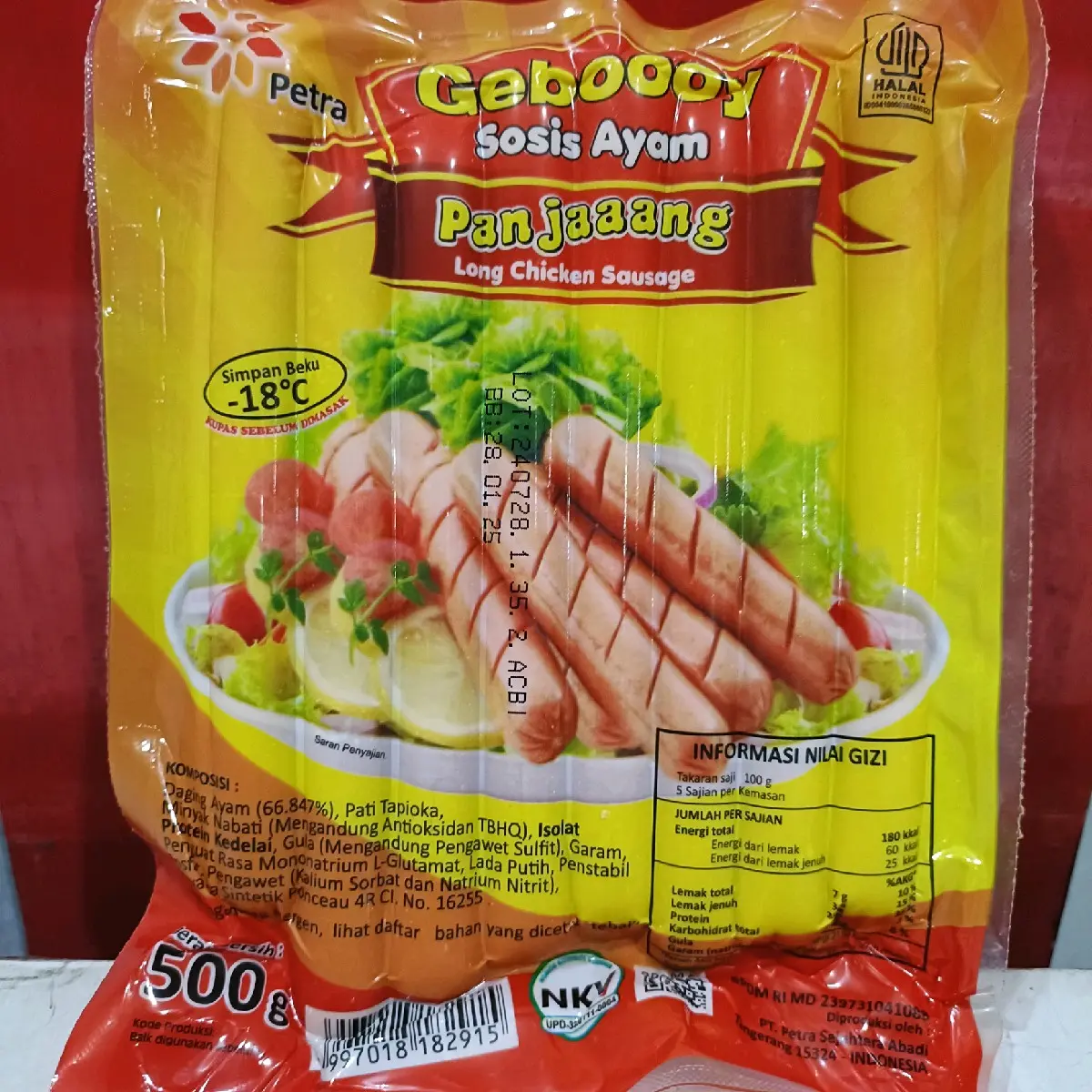 Geboooy sosis ayam all varian Frozen Food sosis geboy 500 gram