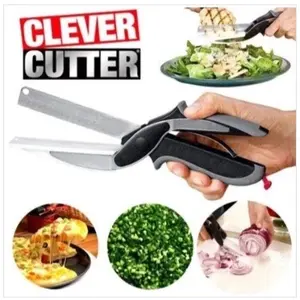 Gunting serbaguna clever cutter gunting sayur talenan Kitchenware Dapur Pemotong Steel Stainless Alat