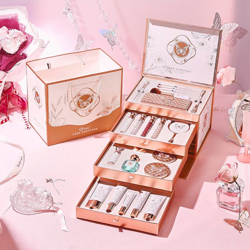 Bộ Quà Tặng Trang Điểm Cao Cấp O'CHEAL 4 tầng 22 món gồm Full đồ Makeup và Chăm sóc da hàng chính hãng Nội địa Trung - Quà tặng người yêu 20-10 Noel Valentine 8-3