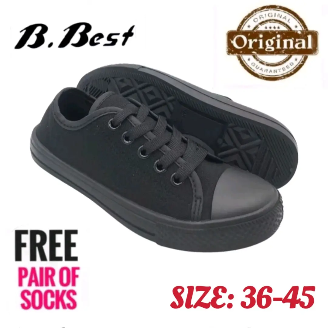 B.best Kasut Hitam Tali/Black Shoe=1917=Size:36-45