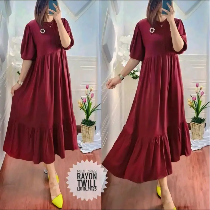 Vola - Dress Nagita Soft Rayon Premium Wanita Bumil Busui 2