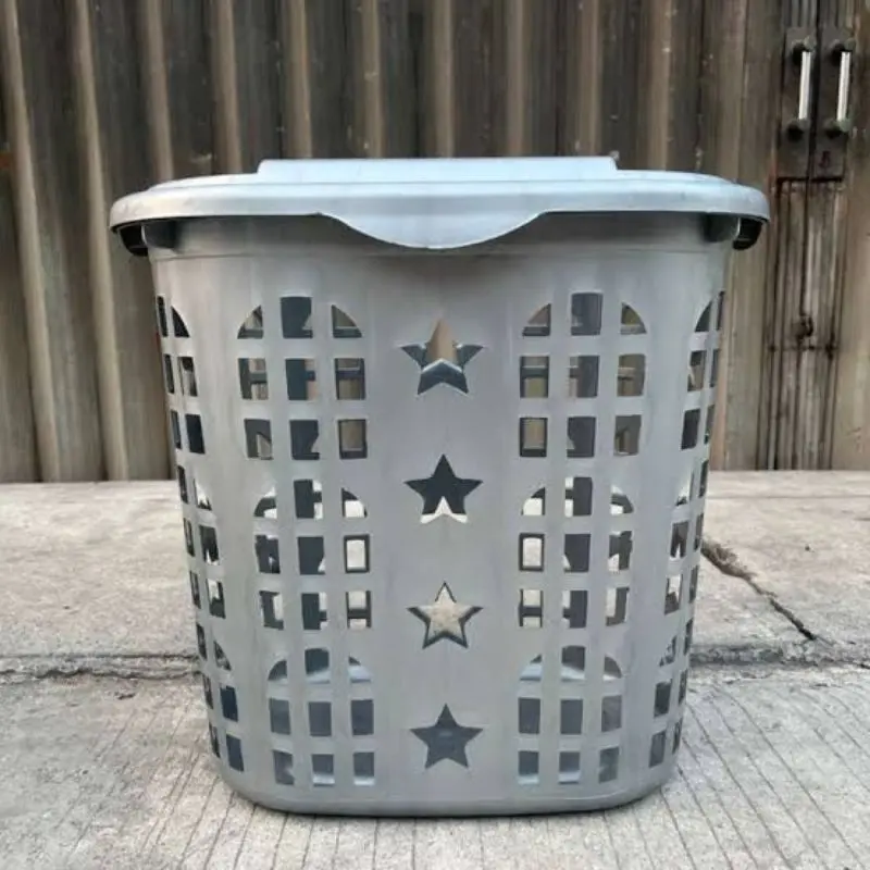 keranjang baju segi silver / KERANJANG LAUNDRY OVAL+TUTUP BAJU KOTOR SILVER SP STAR NO.104