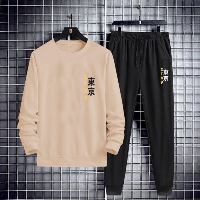 Set Pria Logo Stay Terbaru Sweater Celana Jogger Trendy II Setelan Kaos Lengan Panjang Pria II Set Sweater Celana Panjang 3