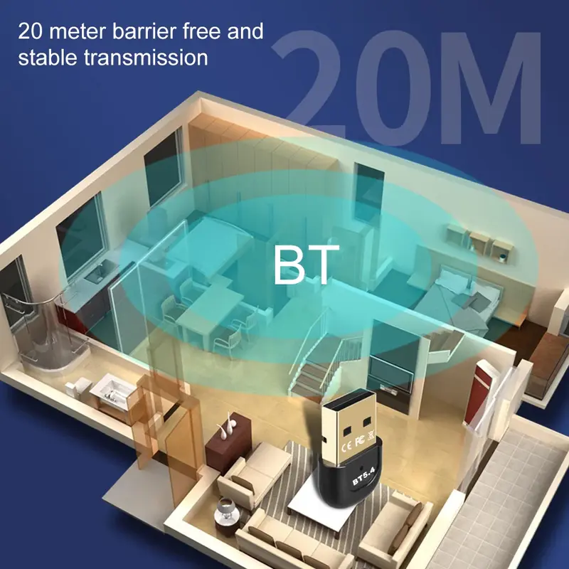 USB Dongle Adaptor Bluetooth 5.3 Bluetooth Adapter Transmitter Receiver for Komputer/Laptop AK021 7