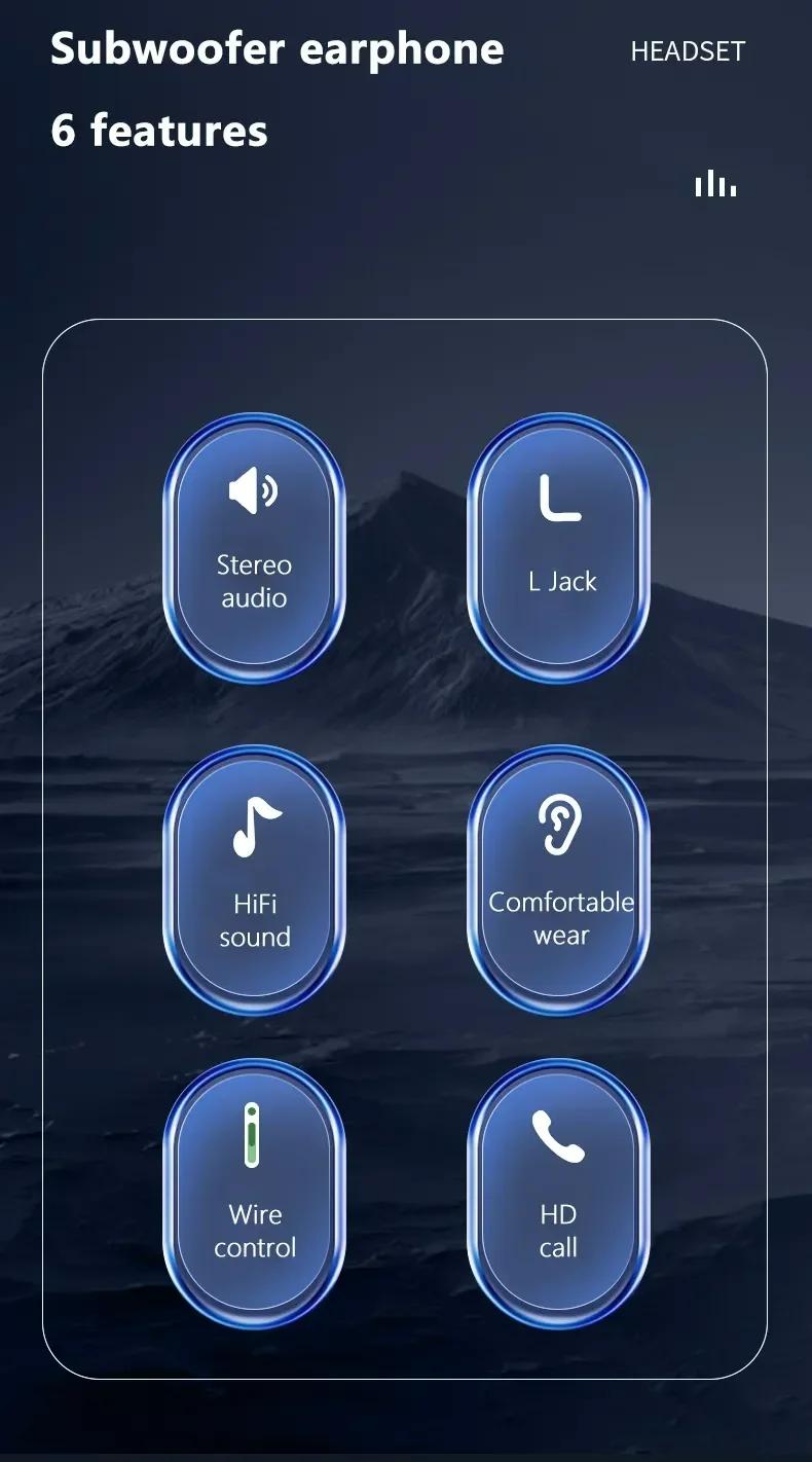 Earphone Gaming Berkabel 3.5Mm/Tipe-c Headphone In-Ear HiFi Bass Bebas Genggam Earbud Musik Stereo Headset Olahraga Portabel untuk Semua Ponsel Pintar