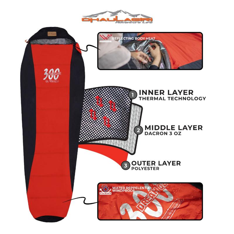 DH SLEEPING BAG DREAM OZ 300 THERMAL TECH Dhaulagiri Tidur Gunung Camping 2