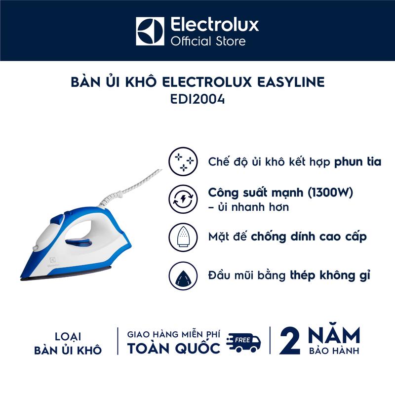Bàn ủi khô Electrolux EasyLine EDI2004 Bàn Là Quần Áo công suất 1300W