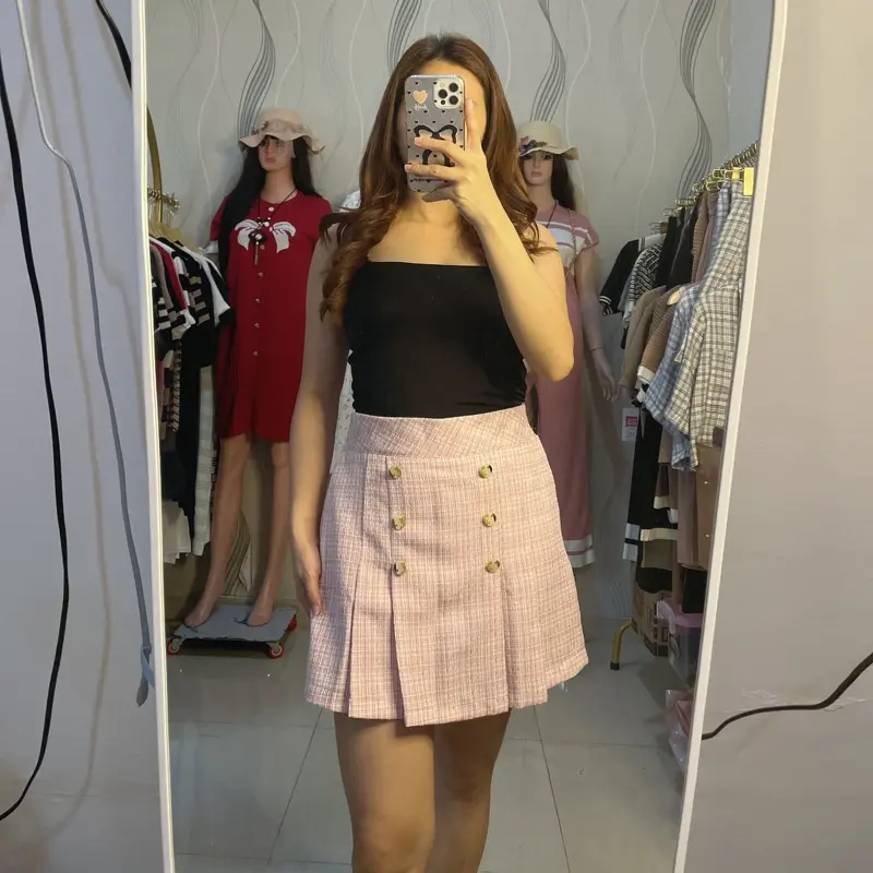 [MMC]ROKCEL IMPORT WANITA PENDEK TWEED KANCING 0