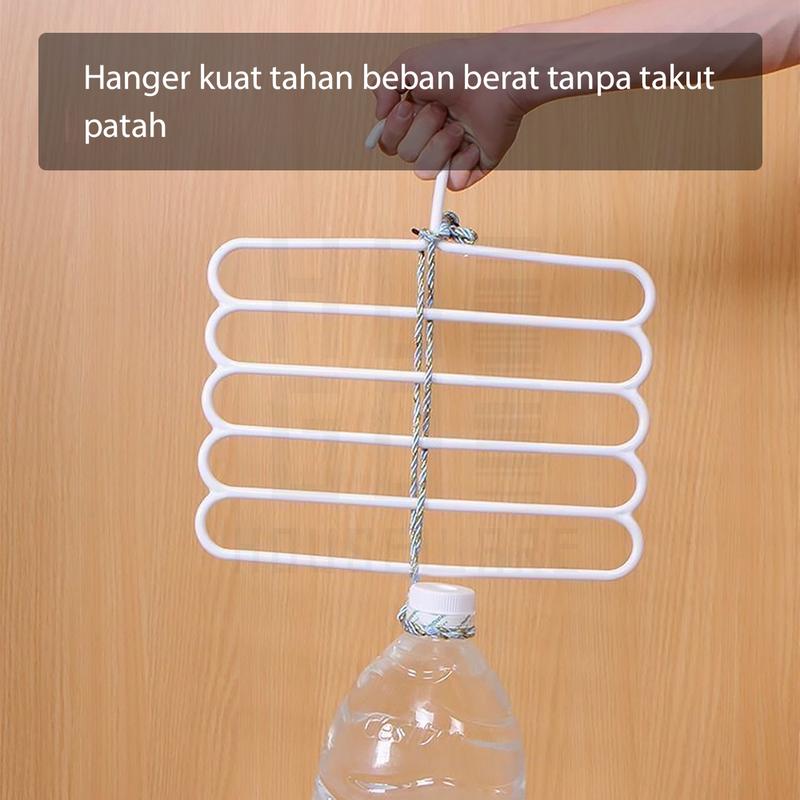 HUGO Gantungan Hanger 5 Susun Serbaguna Gantungan Jilbab Gantungan Celana Baju Pakaian Plastik Multifungsi 5