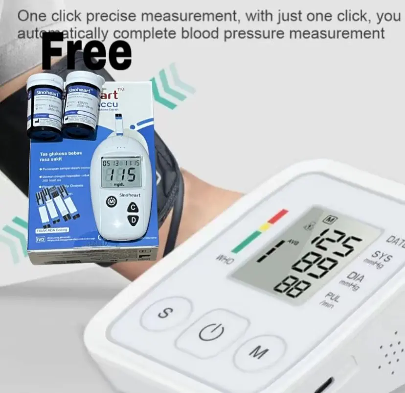 TaffOmicron Pengukur Pemantau Tekanan cek Tensi darah Digital Tensimeter Sphygmomanometer dengan suara | Bisa COD