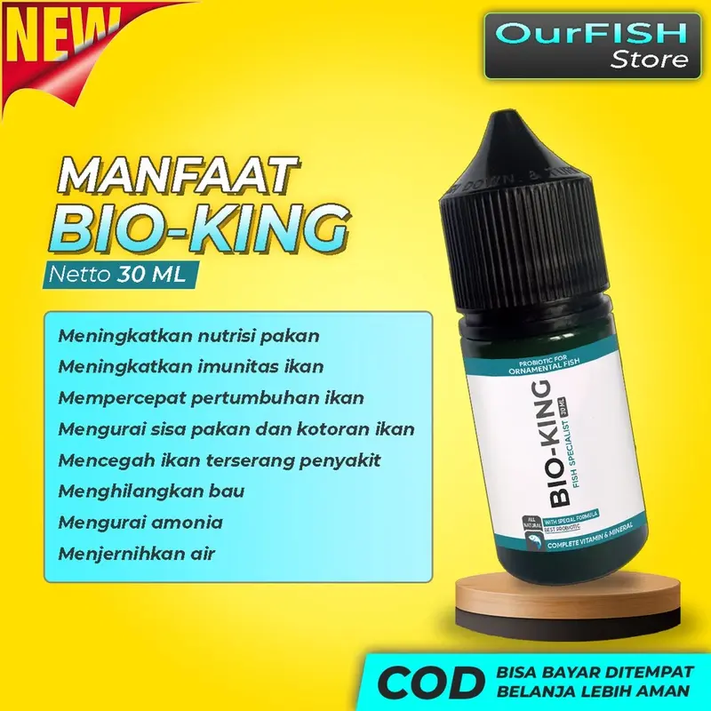 BIO-KING Netto 30ml - Vitamin Probiotik Ikan Cupang Guppy Gupy Avatar Blue Rim Giant Koi Halfmoon Pakan Cupang by OURFISH 2