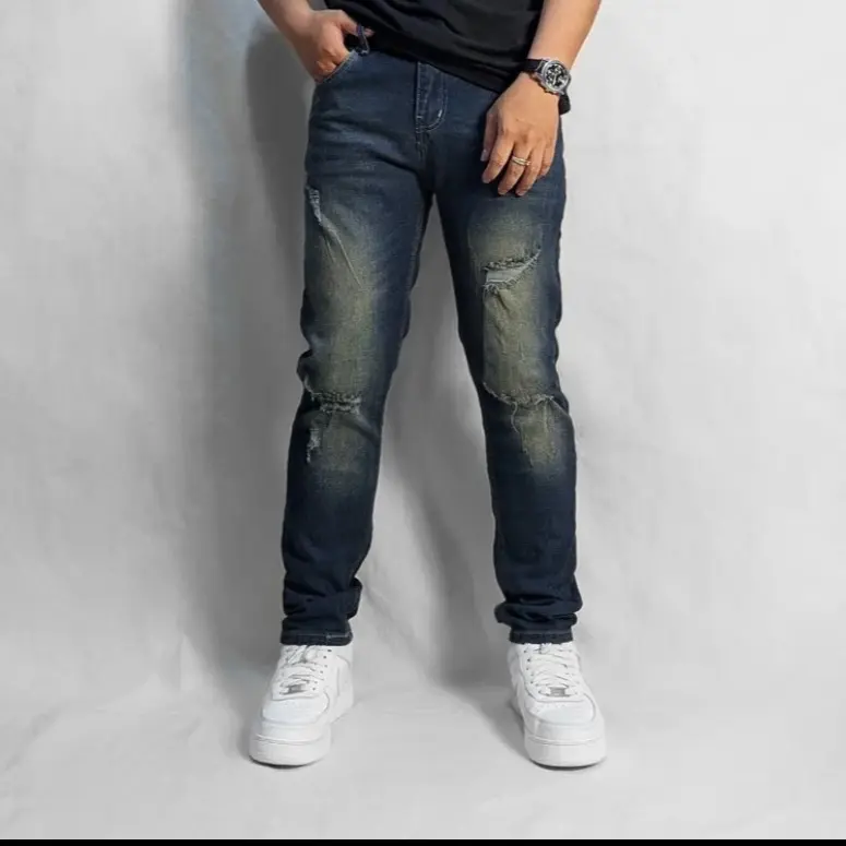 Quần jean nam co giãn 4 chiều,quần bò nam,form chuẩn,ống côn phong cách, chuẩn size_AN CHI STORE quanje  angiare