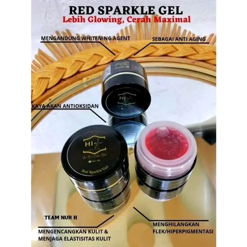 RED JELLY/RED SPARKLE GELL HI GLOW SKINCARE 1