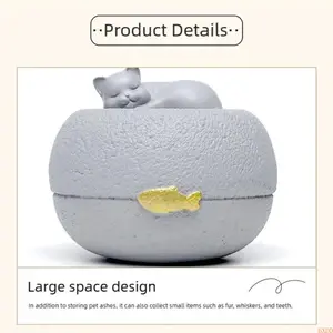 6XDD Resin Pet Urn For Ashes Dog Cats Memorial Keepsakes Box With Secure Storage Compartment For Pet Remembrances - for cat 200007763:201336100