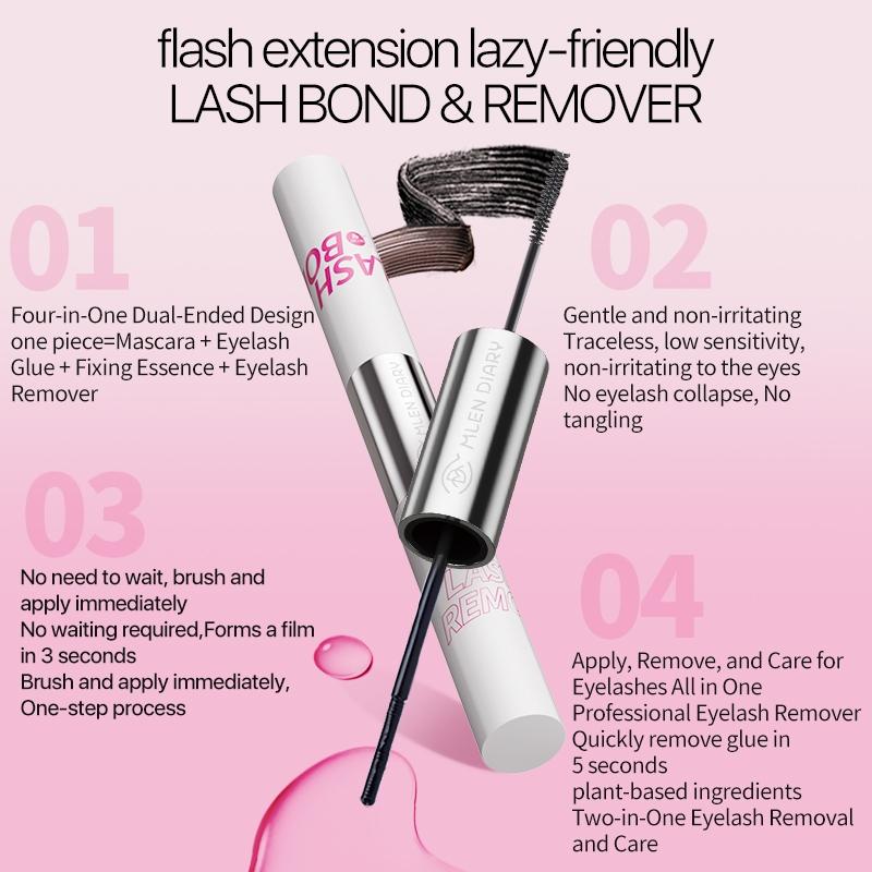 MLEN DIARY lash bond dan remover bulu mata lem maskara & penghapus bulu mata palsu-tahan air dan juga tahan hingga 48 jam 2