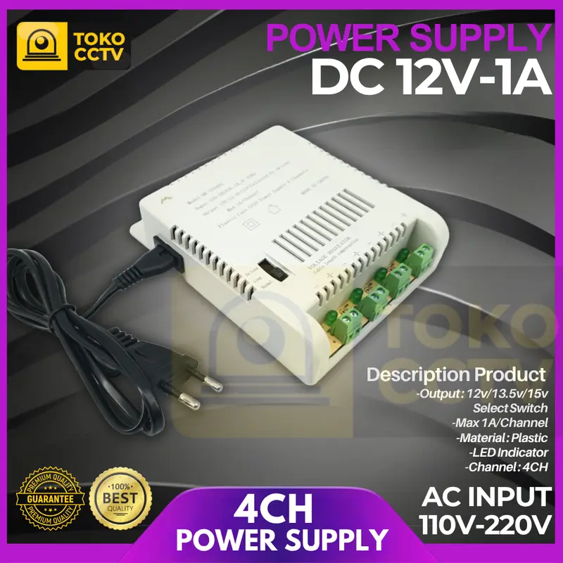 power supply 12V 4ch bergaransi cctv aksesoris 0