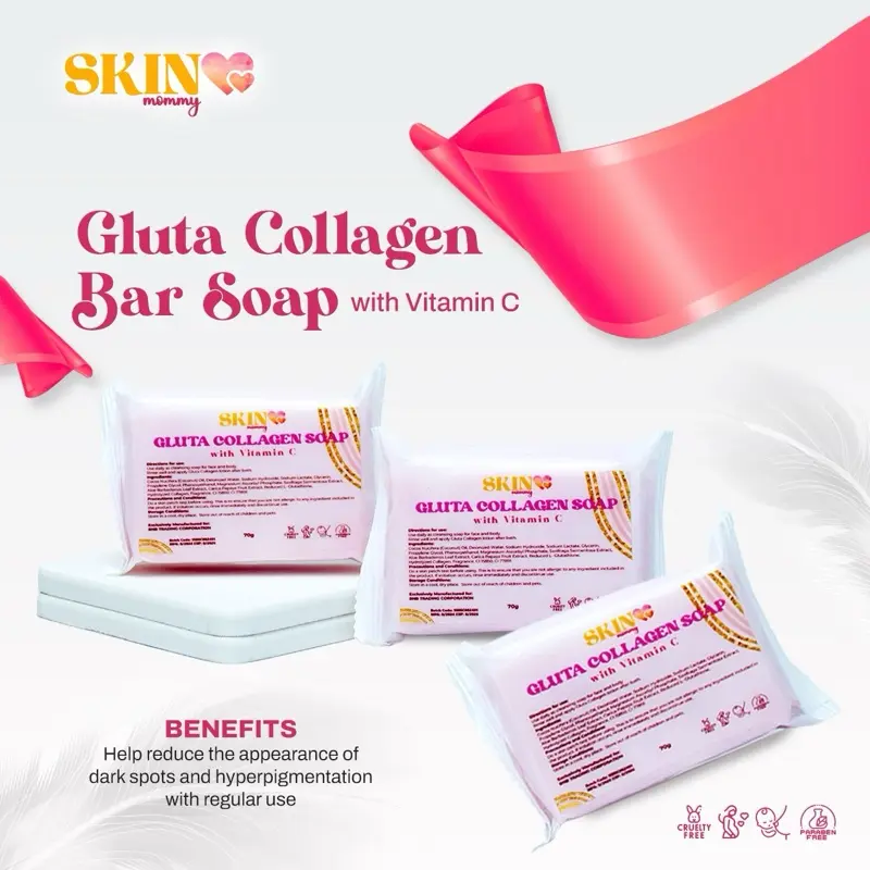 GLUTA COLLAGEN WHITENING SOAP by Skin Mommy - Glutathione Collagen Whitening  Brightening Soap