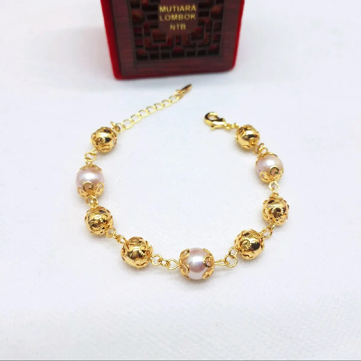 Gratis Cincin - Gelang Batik Kurung Mahalini Mutiara Asli Bersertifikat