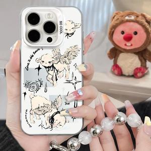 นางฟ้า Sheepเข้ากันได้กับเคส iPhone16 พรีเมี่ยม Sense iPhone15 ใหม่ iPhone14 ป้องกันการตก 13/12 สีเงินความคิดสร้างสรรค์ 11 / XSMax การ์ตูน XR / XS / 8Plus ‌สำหรับผู้ชายและผู้หญิง