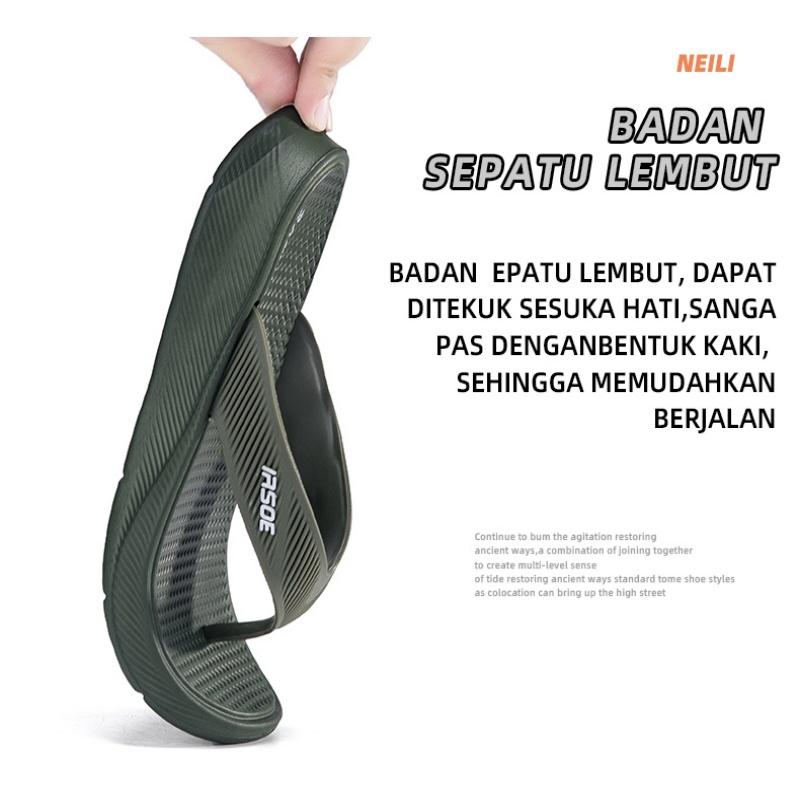 Product Introduction of IRSOE Sandal jepit modis terbaru untuk pria dan wanita, nyaman dan anti air anti slip sandal pria sepatu cowok keren sandal selop pria Sendal Karet 11