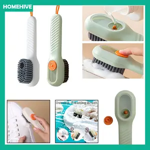 Sikat Sepatu Dan Sandal Dengan Pencetan Sabun Multifungsi / Sikat Cuci Sepatu Dengan Sabun Cair Tekan Multifungsi / Sikat Pembersih Dispenser Sabun Otomatis 2in1