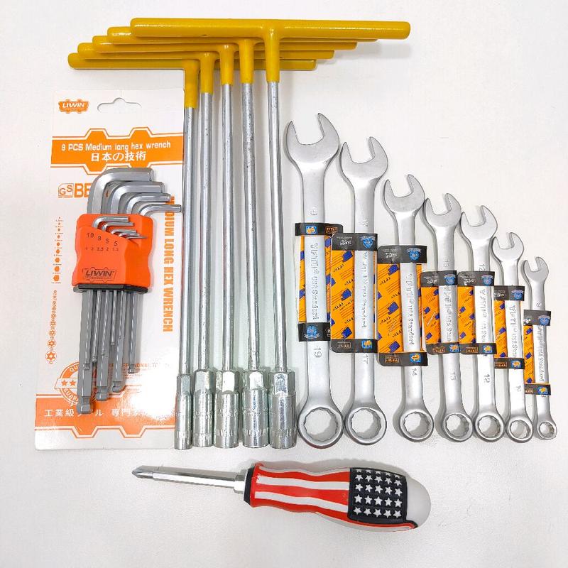   TẶNG TUA VÍT  Bộ 5 khoá chữ T 7 cây cờ lê và bộ lục giác bi chính hãng dùng để vặn Bulông đai ốc 