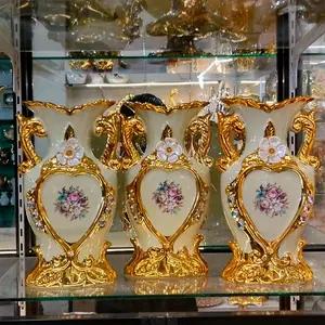 3 New Vas bunga cream/pajangan keramik /hiasan mewah/souvenir