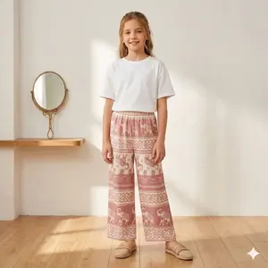 Celana Mihu Mihu Warna pink Gambar Gajah Thailand Viral Model Kulot Cewek dan Cowok Ukuran Standar Dan Jumbo