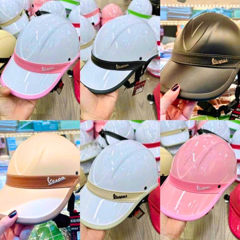  Nón bảo hiểm lưỡi trai Vespa cao cấp Mũ bảo hiểm nón kết cá tính và sang trọng dành cho cả nam và nữ 