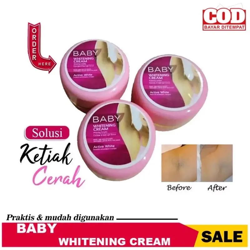 [ BISA C0D ] Baby Whitening Krim Cream Pemutih Badan Ketiak Leher dan Selangkangan