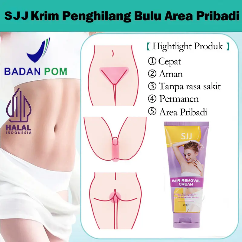 SJJ COSMETIC Depilatory Hair Removal [Pembersih Bulu] - membersihkan dan membuka pori kulit *Bulu Tumbuh Tidak Kasar* Wax Perontok Waxing Ketiak