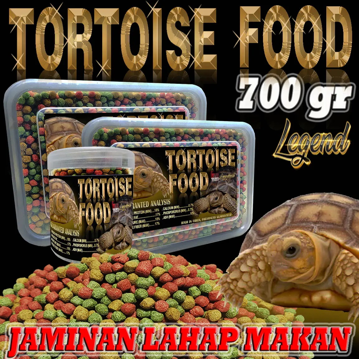 700GR PELET PAKAN SULCATA SULKATA MAKANAN KURA DARAT TORTOISE FOOD PELET INDIAN STAR INSTAR RED FOOD CERRY HEAD ALDABRA