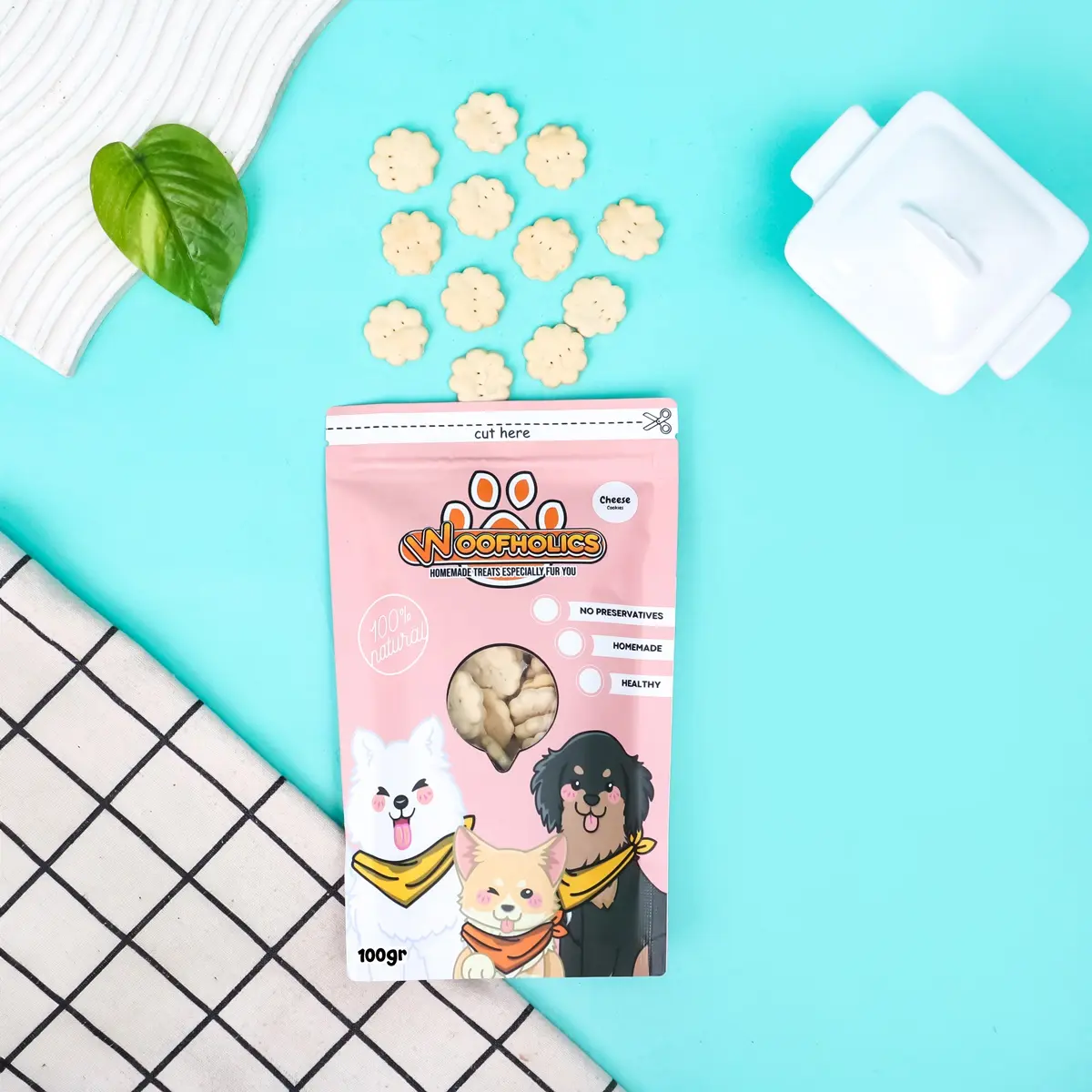 Woofholics Cheese Cookies / Biskuit Keju / Dog Snack Cemilan Anjing