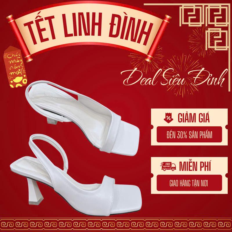  LOVIIECORNER - SANDAL CAO GÓT NỮ QUAI NGANG BẦU 9 PHÂN - GIÀY NỮ HỞ HẬU DÂY CHUN MŨI VUÔNG HỞ HẬU - G231094 