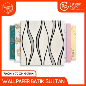Wallpaper Dinding 3D Foam Motif Batik Tebal 5 MM 70 x 70 cm dengan Perekat dan Lapisan Anti Air