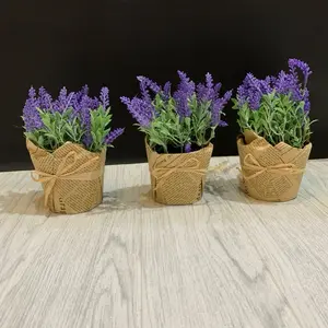 Buket bunga lavender artifisial buket bunga plastik lavender warna ungu bunga plastik lavender decor rumah cafe premium import berkualitas pot bunga buket bunga lavender plastik