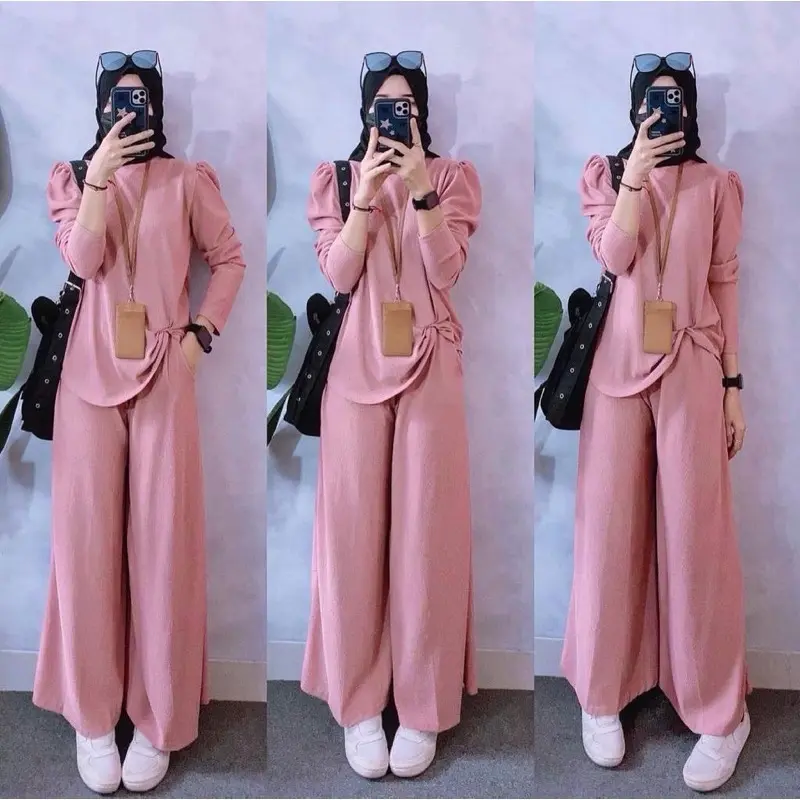 Setelan Wanita Madina Set Celana Cutbray Cringkle Premium Jumbo 2