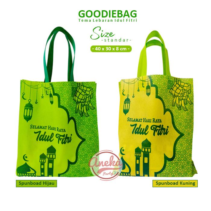 Product Introduction of isi 12 Tas Parsel Idul Fitri standar grosir / Goodie Bag Idul Fitri / Kantong Snack Souvenir parsel lebaran / tas lebaran idul fitri / tas kain lebaran 25